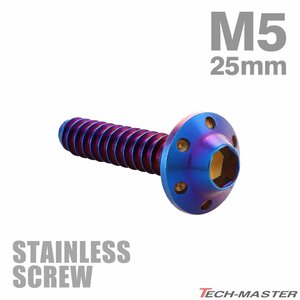 M5×25mm タッピングネジ ビス ステップホールヘッド ステンレス 焼きチタンカラー カウル フェンダー 車 バイク カスタム DIY 1個 TC0120