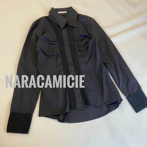 NARACAMICIE ナラカミーチェ　長袖　サイズ2 シャツ　ネイビー シャツブラウス