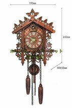 極美品 ヴィンテージ 木製 壁 鳩時計 スイング 振り子 木製 工芸品 装飾 ホーム レストラン ビングルーム 家 装飾 Q0830_画像2
