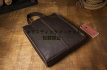 高級感満載 大容量トートバッグ 本革 ビジネスバッグ ハンドバッグ メンズバッグ PC A4収納可 自立 Q0519_画像5