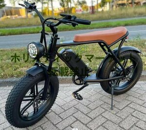 新品推薦★大人用電動自転車 ワイドホイール付き1000W 48V 15ah容量のリチウム電池，7シマノ速度 Q0173