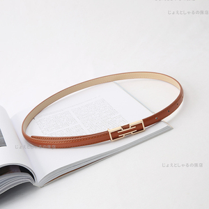 [ tea color ] enamel material small belt 1.5cm PU leather belt length adjustment 