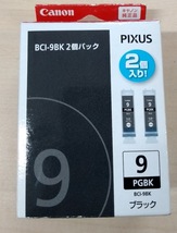 ●(A3025) インクカートリッジ「キヤノン(Canon) 純正品 PIXUS BCI-9BK ブラック(PGBK/黒) 1個パック未開封 期限切れ_画像1