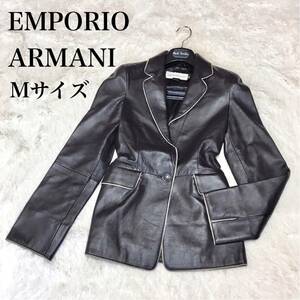  прекрасный товар EMPORIO ARMANI кожаный жакет байкерская куртка Emporio Armani жакет внешний натуральная кожа bai цвет 