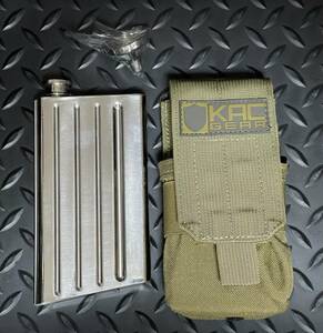 最終出品 実物 未使用 KAC SR-25 Magazine Flask PN:KG10032 水筒 レアな マガジン ポーチ 付き