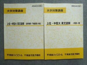 VG72-029 東進 大学対策講座 上位 中堅大 英文読解 内容一致/空所補充 下線部言い換え 2002/2008 計2冊 07 m0B