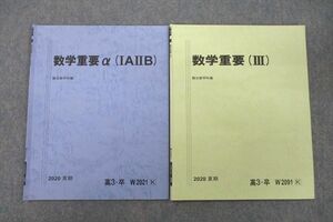 VF25-132 駿台 数学重要α IAIIB/III テキストセット 2020 夏期 計2冊 05s0B