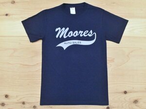USA古着 Moore's Auto Sales ナンバリング Tシャツ sizeS 紺 ネイビー 企業 会社 車屋 アメリカ アメカジ JERZEES