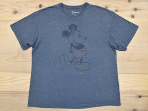 USA古着 Disney ミッキーマウス かすれプリント Tシャツ sizeXL グレー 杢 ディズニー 雰囲気 ビッグシルエット 大きいサイズ アメリカ