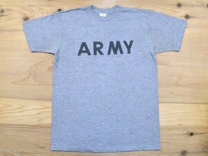 USA古着 米軍 ARMY ロゴ Tシャツ sizeM L相当 灰色 グレー US アーミー ミリタリー 軍物 ポリエステル アメリカ アメカジ