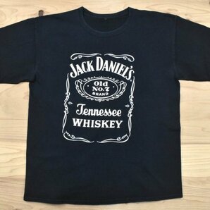 2000sUSA古着 JACK DANIEL'S ジャックダニエル ロゴ Tシャツ sizeL相当 黒 ブラック 酒 企業 会社 フェード 雰囲気 アメリカ 2000年代 Y2Kの画像1