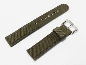  Bambi BAMBI V^20mm width nylon synthetic fibre wristwatch band BGB311OS Army green 