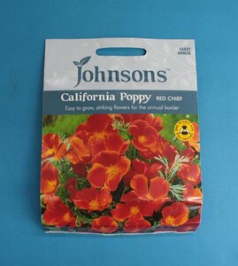 ※ ポピー　種　カリフォルニアポピー ※ タネ　１００粒　たね　小分け　ジョンソンズシード　レッドチーフ　赤色　花菱草