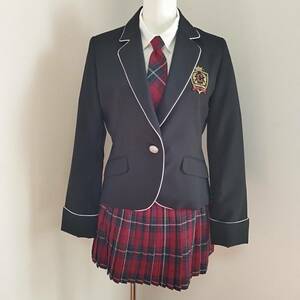 美品 165A女子 キャサリンコテージ ジャケット卒服 卒業式スーツ 式服 セットアップ 白パイピングジャケット