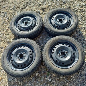 スタットレスタイヤ鉄ホイールセット　ダンロップ　ウインターマックスＷＭ02　155/65R14　14×4.5J　4本セット