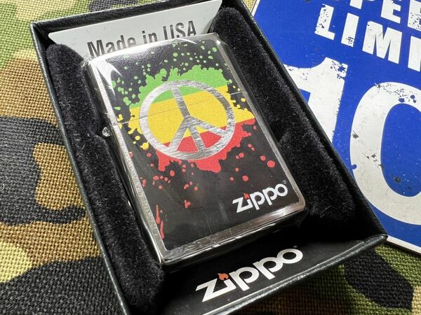 ●新品/送料込●USA直輸入 ラスタカラーが目を引くピースフルな ジッポーライター mercismith2zippo #29606/US