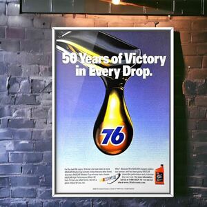 USA 当時物!! 76 LUBRICANTS NASCAR 50th Anniversary 広告 /ポスター ナナロク 76LUBRICANTS Oil ステッカー ジャケット zippo 76 オイル