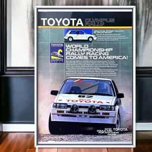 80's USA 当時物!! TRD カローラFX 広告 / ポスター AE80H AE81H AE82H CE80H EE80H カローラ FXGT FX-GT 4A-GELU エンジン FX16 corolla