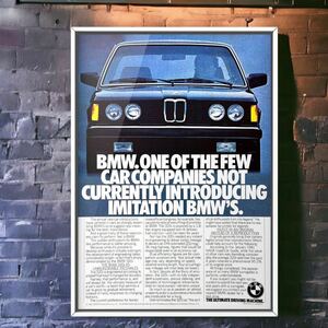 USA 当時物!! BMW E30 3シリーズ 320i 広告 /ポスター カタログ 旧車 車 マフラー ホイール パーツ カスタム エアロ 純正 中古 エンジン