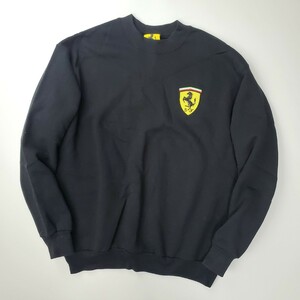 ＊a 【90s 古着・英国製】 フェラーリ Ferrari ロゴ刺繍 スウェット 裏地フリース トレーナー Mサイズ 紳士服 メンズ トップス 国内正規品