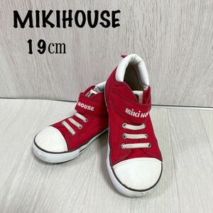 ミキハウス MIKIHOUSE スニーカー　赤　レッド　19㎝　マジックテープ　くつ　靴　女の子　キッズ