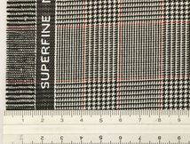 ■英国老舗ブランド「アルフレッドブラウン」の赤線入りグレーのグレンチェック・スーパーファインメリノウール・長さ3.2m_画像7