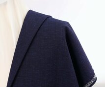 ●日本の名門「御幸毛織」本物ヴィンテージ品・濃紺変わり織柄+ネップ柄・サラサラでシャリ感強い・長さ2.7m_画像1