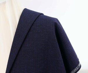 ●日本の名門「御幸毛織」本物ヴィンテージ品・濃紺変わり織柄+ネップ柄・サラサラでシャリ感強い・長さ2.7m
