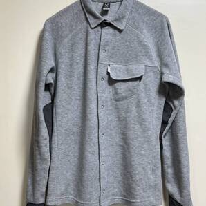 極美品 ホグロフス フリースシャツ XS グレー 肘当て
