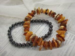  honeycomb molasses . color. loose .!book@ amber natural amber bracele . natural stone Power Stone hema tight 2 pcs set * ③