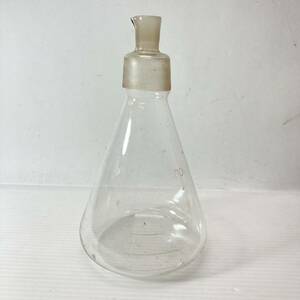 三角 フラスコ 実験 医療 瓶 ビン ガラス 硝子 古道具 ガラクタ レトロ コレクション