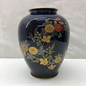 I ☆美品☆ オールド 香蘭社 金彩 菊紋 花瓶 花器 花生 花入 フラワーベース 華道 茶道 陶器 伝統工芸 陶製 骨董 コレクション 簡易清掃済