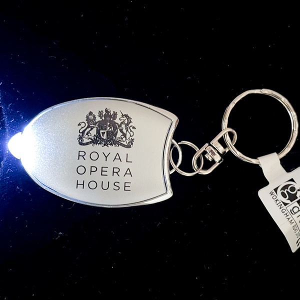 【送料無料】 英国ロイヤルオペラハウス Royal Opera House ライト付き シルバー キーホルダー キーリング ロンドン 劇場 ロイヤルバレエ