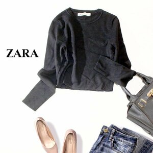 ☆☆ 美品 ザラ ZARA ☆☆ 大人可愛い レーヨンストレッチ 細身 ニット プルオーバー L 春 秋 23D09