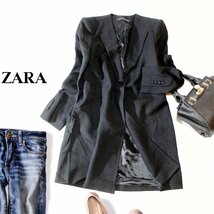 ☆☆ 美品 ザラ ウーマン ZARA WOMAN ☆☆ 可愛い ノーラペル チェスターコート M 春 秋 合服 23A10_画像1