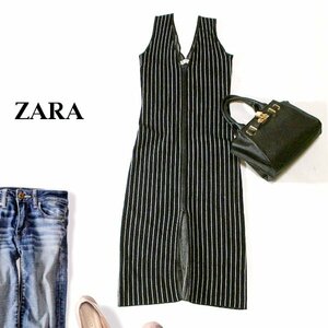 ☆☆ 未使用 ZARA KNIT ザラニット ☆☆ 大人可愛い 合皮パイピング レーヨンストレッチ タイト ワンピース S 23A10