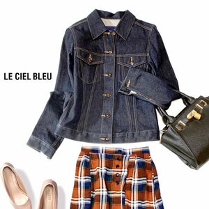 ** beautiful goods LE CIEL BLEU Le Ciel Bleu ** adult pretty Denim jacket 36 number S spring autumn . clothes 23C10