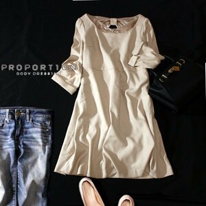 ☆☆ 美品 PROPOTION BODY DRESSINGプロポーションボディドレッシング ☆☆ 綺麗め バックリボン スーツ生地 ワンピース 3号 L 合服 23C10