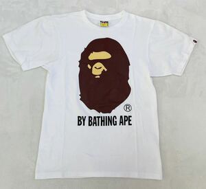 美品　A BATHING APE　ア ベイシングエイプ　半袖　Tシャツ　定番　サル　ビッグプリント　メンズ　Sサイズ　ホワイト　正規品