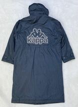 美品　90s　Kappa　オールド カッパ　裏ボア×フリース　ベンチコート　ロング丈　メンズ　M-Lサイズ　刺繍ロゴ　ネイビー　状態良好_画像2