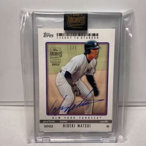 【 1of1 1/1 未開封 】 Hideki Matsui 1/1 直書き　サイン　Auto 2022 Topps Archives 【検索ワード　BBM EPOCH 】