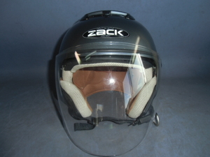 【ジャンク品】 Zack ザック TNK ZJ-2 ヘルメット ジェットヘルメット シールド オートバイ フリーサイズ 58-59㎝