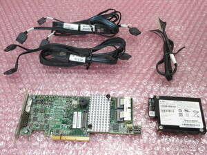 Cisco / RAIDコントローラ UCS-RAID-9266 V02 (9266-8i) / ケーブル + バッテリー (UCS-RAID-BBU=V01) / Cisco C220 M3 外し / No.R553