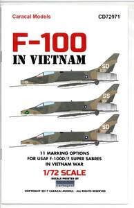 1/72 Caracal Models カラカルモデルスデカール CD72071: USAF F-100 in Vietnam