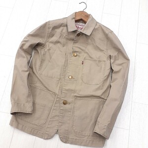 N △ #【商品ランク:B】リーバイス Levi's 上質 コットン 長袖 デニムジャケット sizeS メンズ アウター 紳士服 ベージュ系 