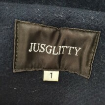 U ＄ +【商品ランク:B】ジャスグリッティー JUSGLITTY 長袖 ファー付 ミドル丈 ダッフルコート size1 レディース アウター 婦人服 ネイビー_画像6