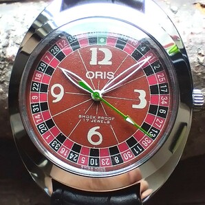 ●希少！●オリス■ORIS 手巻き機械式1980年代ヴィンテージメンズ腕時計アンティーク即納 男性人気ブランド1028bの画像1