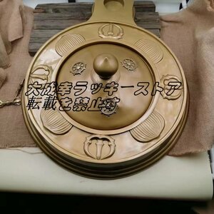 護摩釜 真鍮製　蓋付 炉 直径約41cm 密教法具 寺院用仏具 z1433