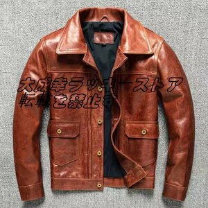 牛革100％ レザージャケット 本革 革ジャン　メンズファッション バイクレザー レザーコート　 S～5XL z1146