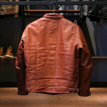 レザージャケット メンズ アメカジ　バイクジャケット品質の高い　柔らかい羊革　本革　革ジャンＭ～4XL 黒_画像8